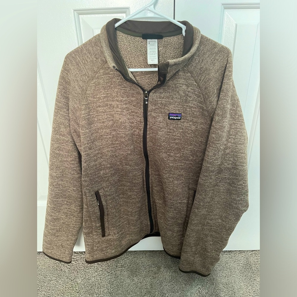 Patagonia Men’s Large Better Sweater Full Zip Fleece Jacket Tan/Brown